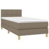 vidaXL Cama box spring con colch&oacute;n tela gris taupe 100x200 cm