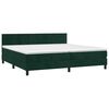 vidaXL Cama box spring con colch&oacute;n terciopelo verde oscuro 200x200 cm