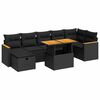 vidaXL Set de muebles de jard&iacute;n 5 pzas y cojines rat&aacute;n sint&eacute;tico negro