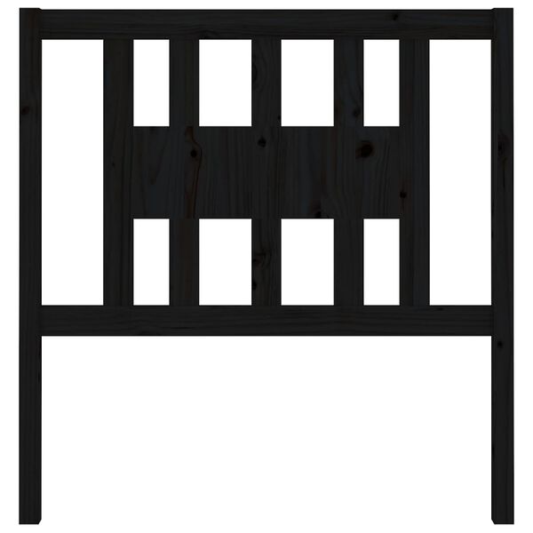 vidaXL Cabecero madera maciza de pino negro 106x4x100 cm