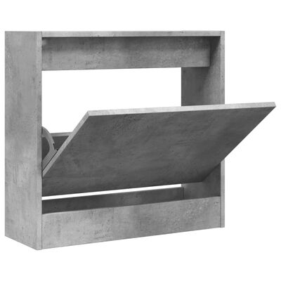 vidaXL Zapatero de madera de ingeniería gris hormigón 60x21x57 cm