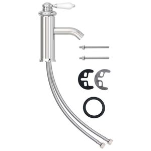 vidaXL Grifo para lavabo de ba&ntilde;o acabado cromado 130x180 mm