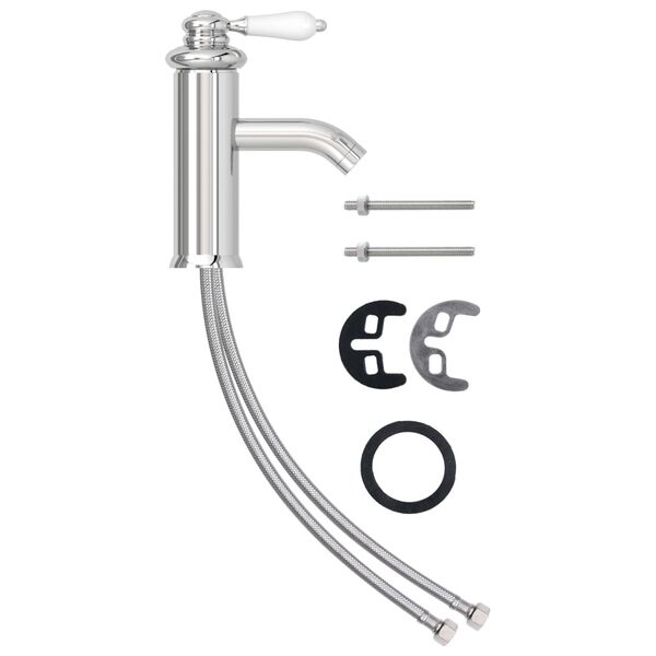 vidaXL Grifo para lavabo de ba&ntilde;o acabado cromado 130x180 mm