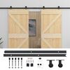 vidaXL Puerta Corredera 2 uds. 100 x 210 cm Madera de Pino Maciza