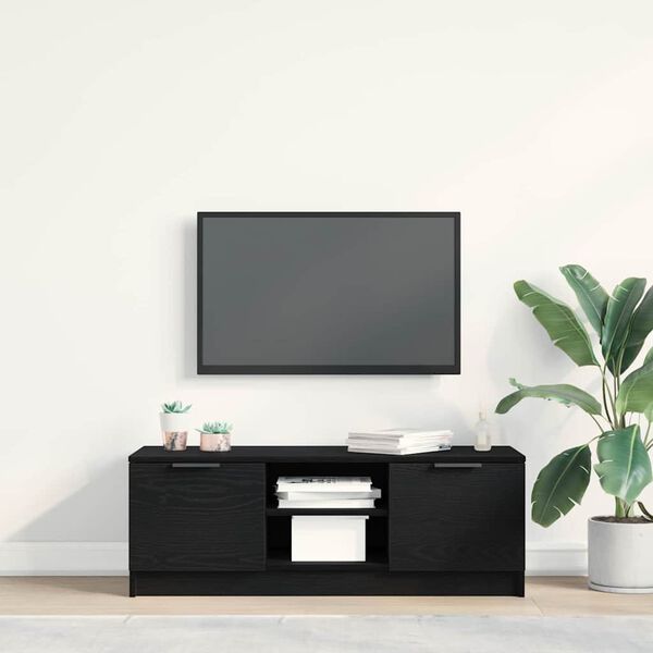 vidaXL Gabinete de TV Roble Negro 102 x 32 x 35.5 cm