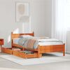 vidaXL Estructura de cama sin colch&oacute;n madera maciza marr&oacute;n 75x190 cm