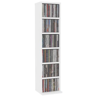 vidaXL Estantería para CDs de madera contrachapada blanco 21x20x88 cm