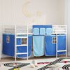 vidaXL Estructura de Cama Alta para Ni&ntilde;os con Cortinas y azul