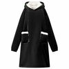 vidaXL Sudadera manta Negro L Forro Polar y Franela