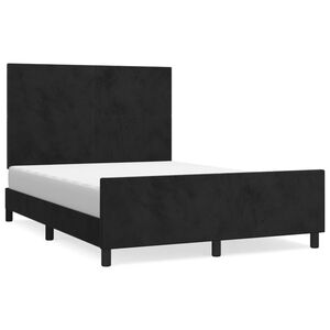 vidaXL Estructura de cama sin colch&oacute;n terciopelo negro 140x200 cm