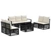 vidaXL Conjunto de sof&aacute;s de jard&iacute;n 8 uds. Negro y Blanco Crema