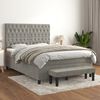 vidaXL Cama box spring con colch&oacute;n terciopelo gris claro 140x190 cm
