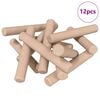 vidaXL Dowel de madera 12 pcs Marr&oacute;n &Oslash;6 x 40 mm Madera maciza