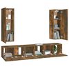 vidaXL Set de muebles de TV 5 pzas madera contrachapada roble ahumado