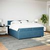 vidaXL Cama box spring con colch&oacute;n terciopelo azul 200x200 cm
