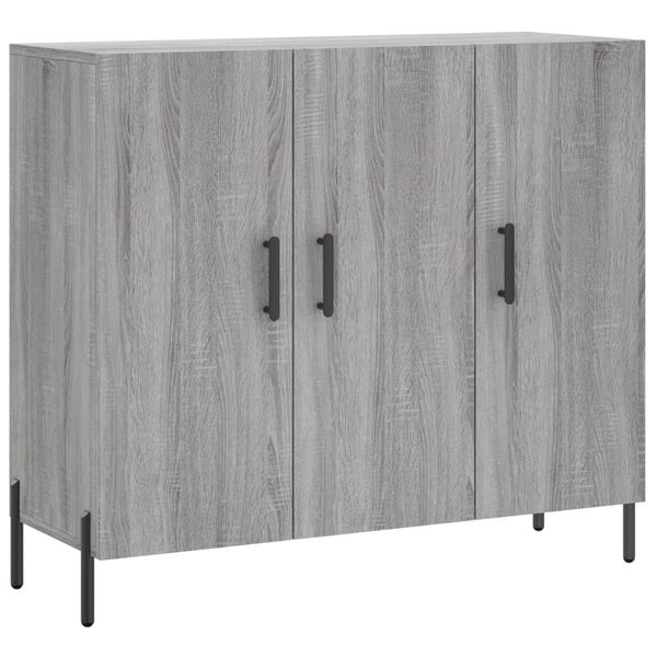 vidaXL Aparador de madera de ingenier&iacute;a gris Sonoma 90x34x80 cm
