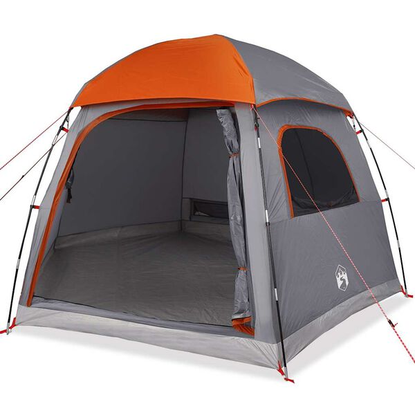 vidaXL Tienda familiar Igloo para 6 personas impermeable gris naranja
