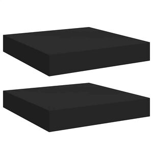 vidaXL Estante flotante pared 2 uds MDF negro 23x23,5x3,8 cm