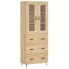 vidaXL Aparador alto madera contrachapada color roble 69,5x34x180 cm