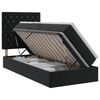 vidaXL Cama con almacenamiento y colch&oacute;n Negro 90 x 200 cm Terciopelo