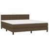 vidaXL Cama box spring con colch&oacute;n tela marr&oacute;n oscuro 180x200 cm
