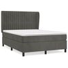 vidaXL Cama box spring con colch&oacute;n terciopelo gris oscuro 140x200 cm