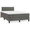 vidaXL Cama box spring colch&oacute;n y LED terciopelo gris oscuro 120x190 cm