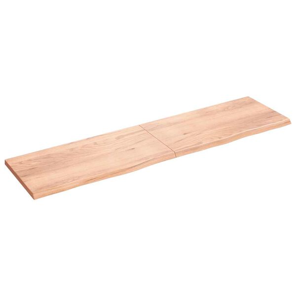 vidaXL Estante pared madera roble tratada marr&oacute;n claro 200x50x(2-4) cm