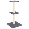 vidaXL Rascador para gatos con postes de sisal gris oscuro 73 cm
