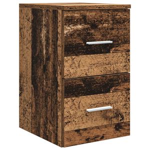 vidaXL Gabinete de ba&ntilde;o intermedio Madera envejecida 30 x 35 x 50 cm