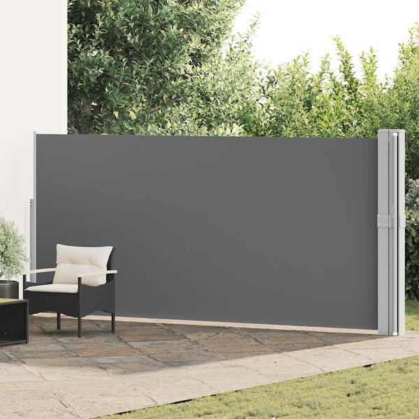 vidaXL Toldo lateral retr&aacute;ctil para patio gris antracita 170x1200 cm