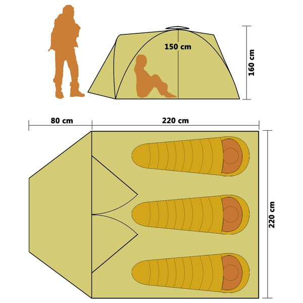 vidaXL Tienda de campa&ntilde;a Pop-up 3 personas azul