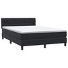 vidaXL Cama box spring con colch&oacute;n terciopelo negro 160x210 cm