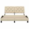 vidaXL Estructura de cama sin colch&oacute;n tela color crema 140x200 cm