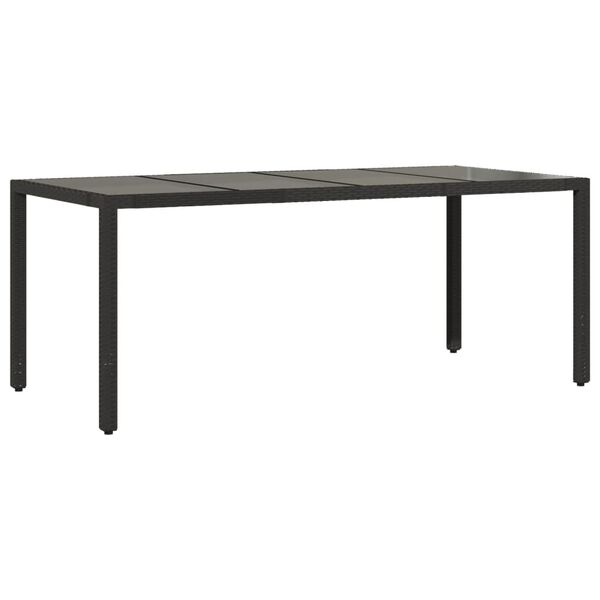 vidaXL Set de comedor de jard&iacute;n 7 pzas y cojines rat&aacute;n sint&eacute;tico negro