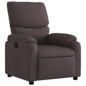 vidaXL Sill&oacute;n reclinable de tela marr&oacute;n oscuro