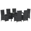 vidaXL Conjunto de Comedor de Jard&iacute;n 7 pcs Negro rat&aacute;n sint&eacute;tico