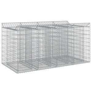 vidaXL Cama elevada de gavi&oacute;n 2 uds. 200 x 100 x 100 cm Plateado