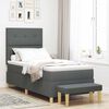 vidaXL Cama tipo Box Spring con colch&oacute;n Gris oscuro 90 x 200 cm tela