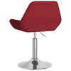 vidaXL Silla de comedor giratoria tela color vino tinto