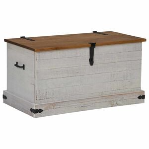 vidaXL Ba&uacute;l de almacenamiento HALDEN blanco 91x48x47 cm madera maciza