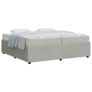 vidaXL Estructura de cama con colch&oacute;n Gris Claro 200 x 200 cm tela