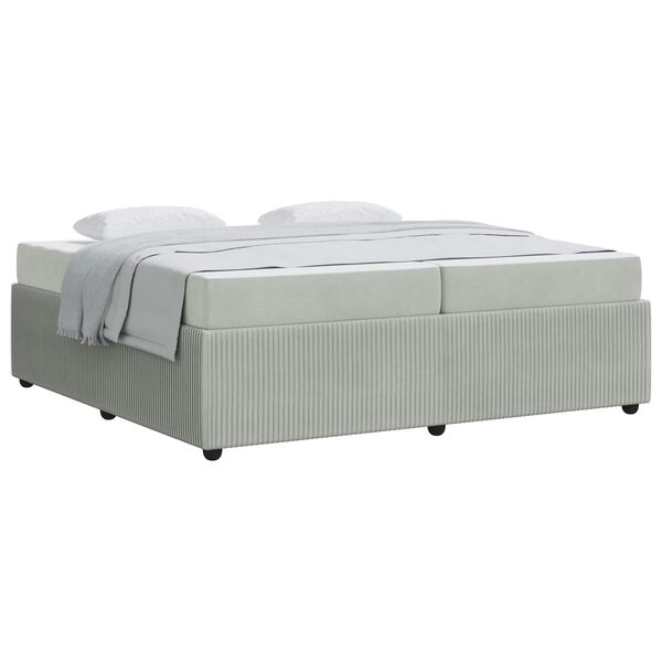 vidaXL Estructura de cama con colch&oacute;n Gris Claro 200 x 200 cm tela