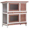 vidaXL Jaula conejera con 4 puertas madera marr&oacute;n