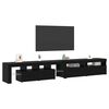 vidaXL Gabinete de TV 3 pcs Roble Negro 260 x 37 x 40 cm