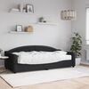 vidaXL Sof&aacute; cama con colch&oacute;n tela negro 90x200 cm
