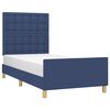 vidaXL Estructura de cama con cabecero de tela azul 90x190 cm