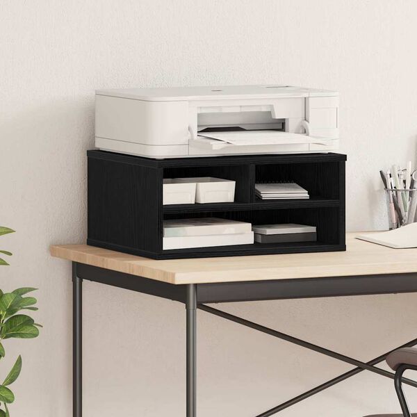 vidaXL Soporte para Impresora Roble negro 49 x 40 x 22.5 cm