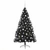 vidaXL &Aacute;rbol de Navidad Artificial Preiluminado Negro 180 cm PVC