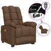 vidaXL Sill&oacute;n de masaje el&eacute;ctrico tela marr&oacute;n